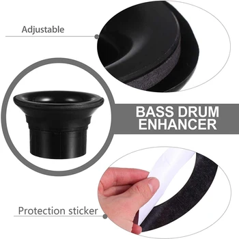 Усилитель бас-барабана, усилитель отдачи от бас-барабана из АБС-резины с черной защитой отверстия порта, насадка для барабана с отверстием для микрофона, красная 3