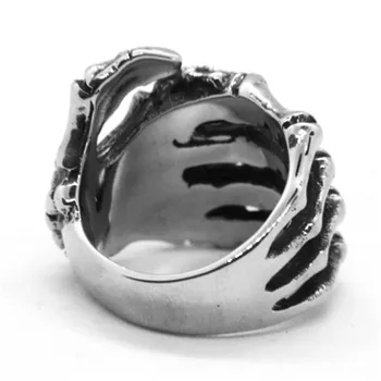 1 шт. Кольцо с черепом призрачного когтя из нержавеющей стали 316L, модное кольцо с когтями в стиле панк 4