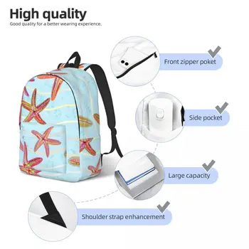 Мужской женский рюкзак, школьный рюкзак большой емкости для учащихся, школьная сумка Sea Starfish In Wave 4