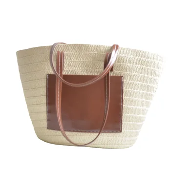 Пляжные сумки для покупок большой емкости, высококачественная плетеная из ротанга сумка через плечо, женские соломенные сумки, летняя дорожная сумка, корзина, кошелек 4