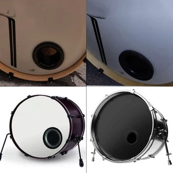 Усилитель бас-барабана, усилитель отдачи от бас-барабана из АБС-резины с черной защитой отверстия порта, насадка для барабана с отверстием для микрофона, красная 4