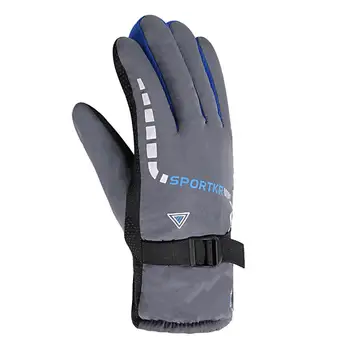 1 Пара перчаток для катания на лыжах Водонепроницаемые Лыжные перчатки Противоскользящие эластичные спортивные перчатки 5