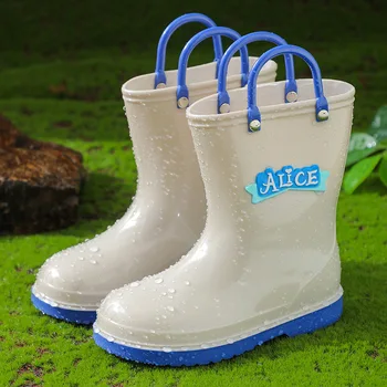 Новые переносные непромокаемые ботинки для мальчиков и девочек, детские нескользящие непромокаемые ботинки из ПВХ, водонепроницаемая водонепроницаемая обувь для студентов, резиновые сапоги 5