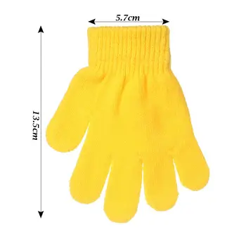 Теплые детские перчатки, трикотажные эластичные детские 5